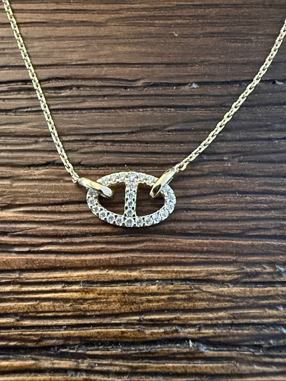 APM Monaco 18k Yellow Gold Plated & Cubic Zirconia Yacht Club 16” Necklace - Picture 3 of 9